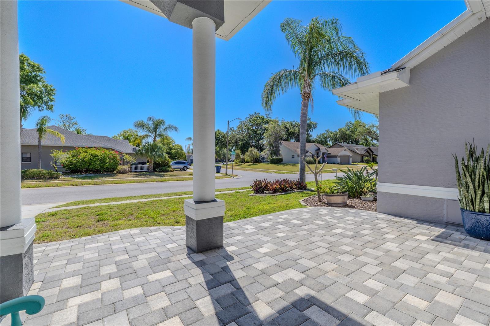 Front patio and covered entry way