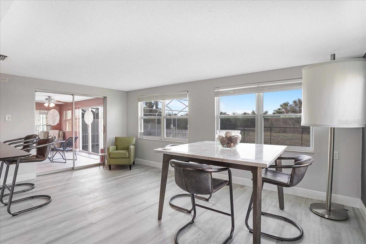 dining space overlooking conservation area