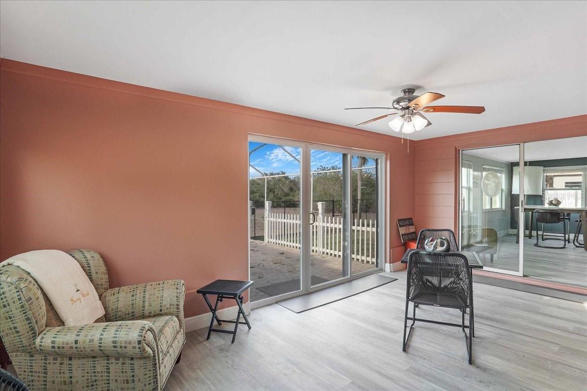 luxury vinyl plank in porch too