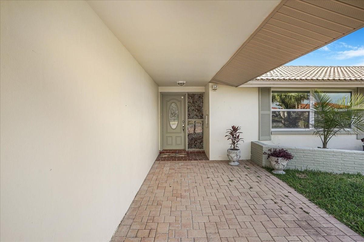 pavered and covered entryway