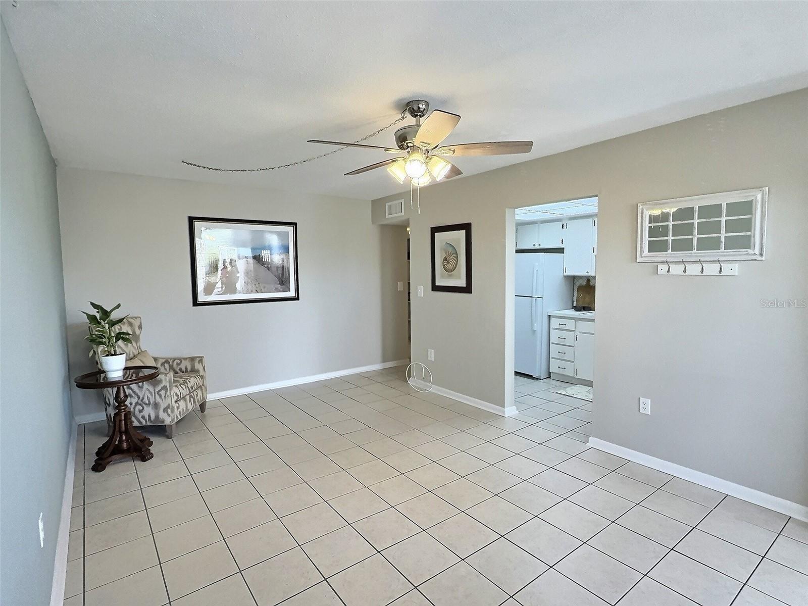 Spacious and bright living room/dining room combination.