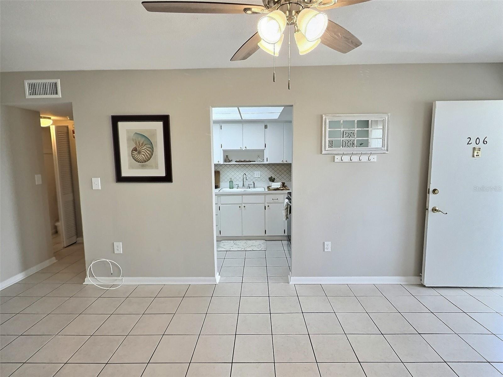 Looking toward the kitchen from the Living/Dining.