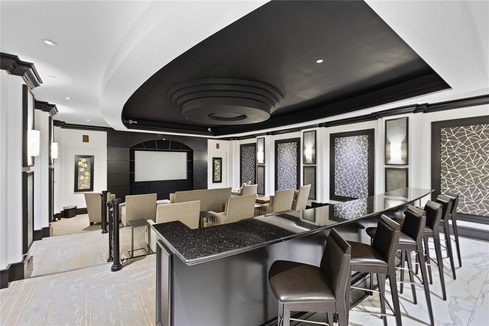 Movie theater room for residents