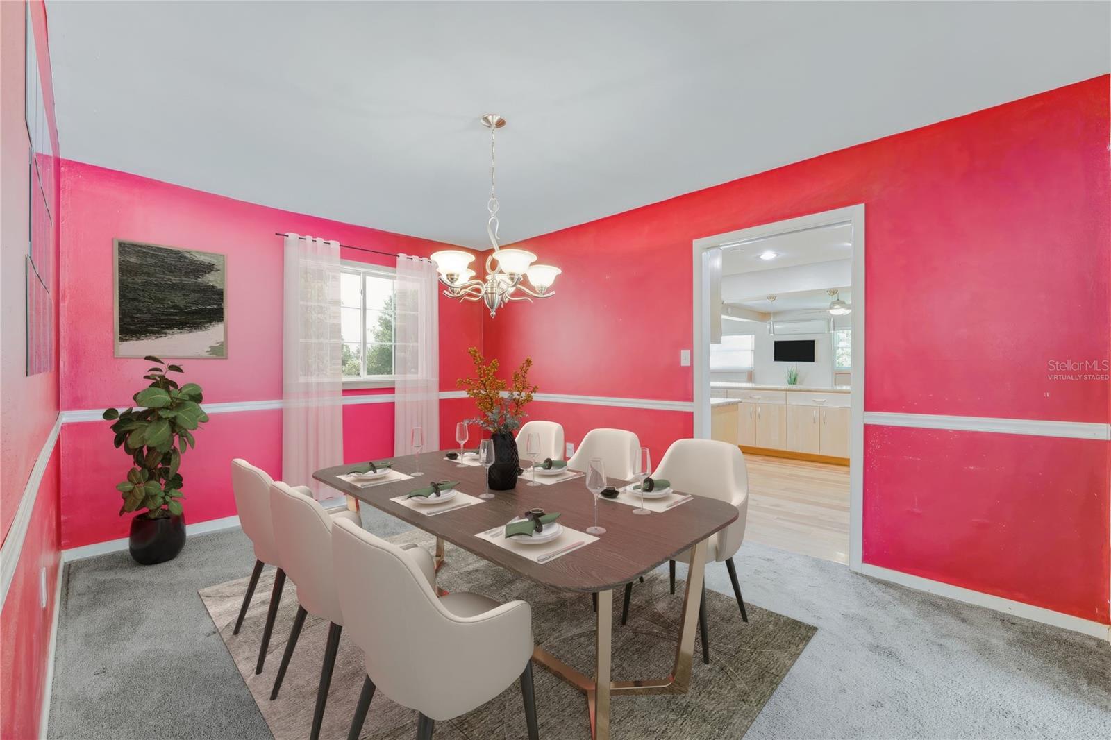 Virtually staged - Dining room
