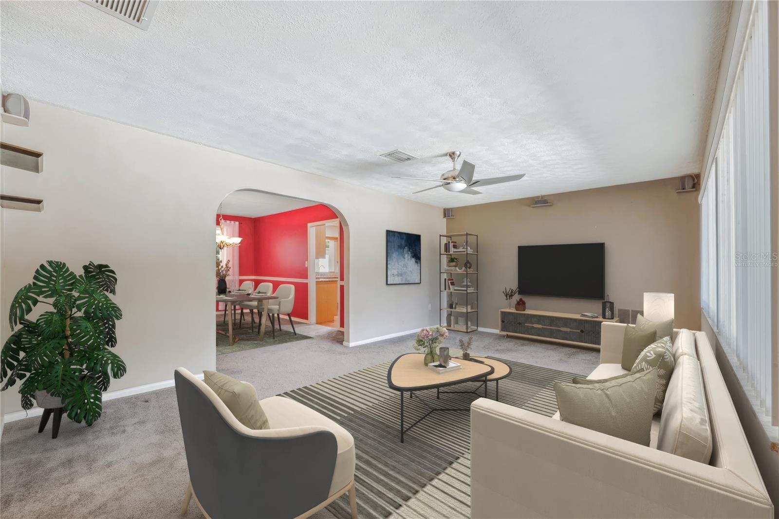 Virtually staged - Living room