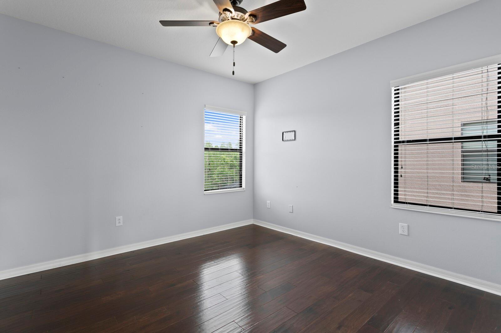 The 3rd bedroom has backyard views