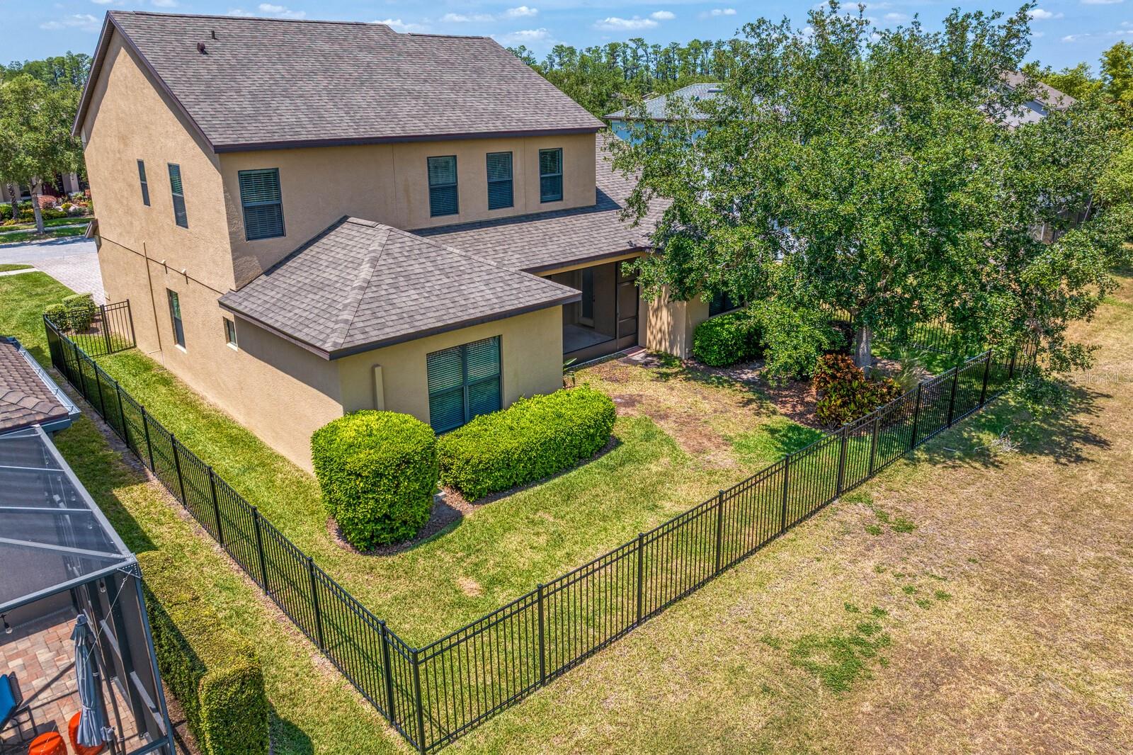 Views of the fully-fenced backyard