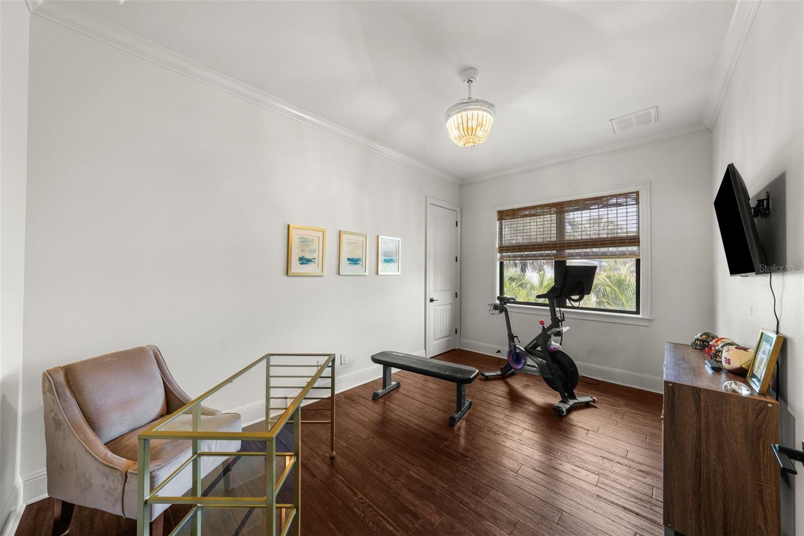 Bedroom two is perfect for a nursery, study or gym