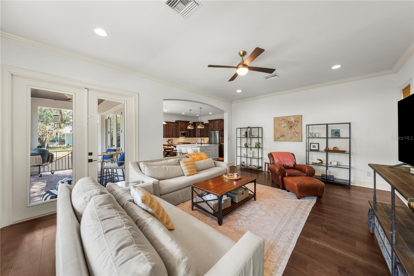 Kitchen opens to large family room
