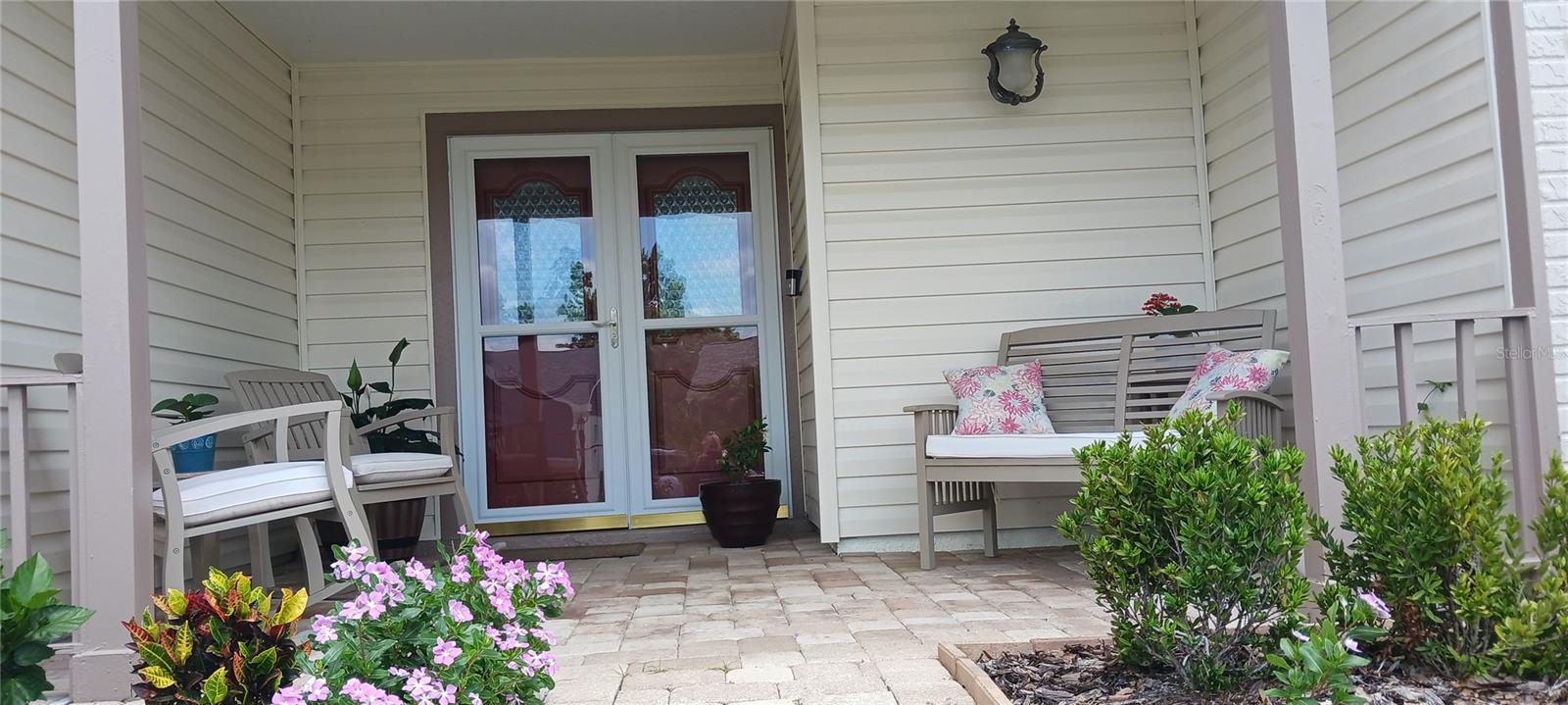 Pavered front porch