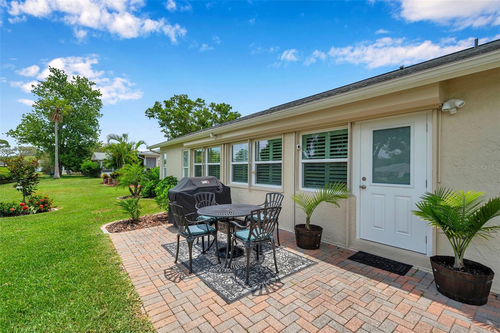 Pavered backyard patio