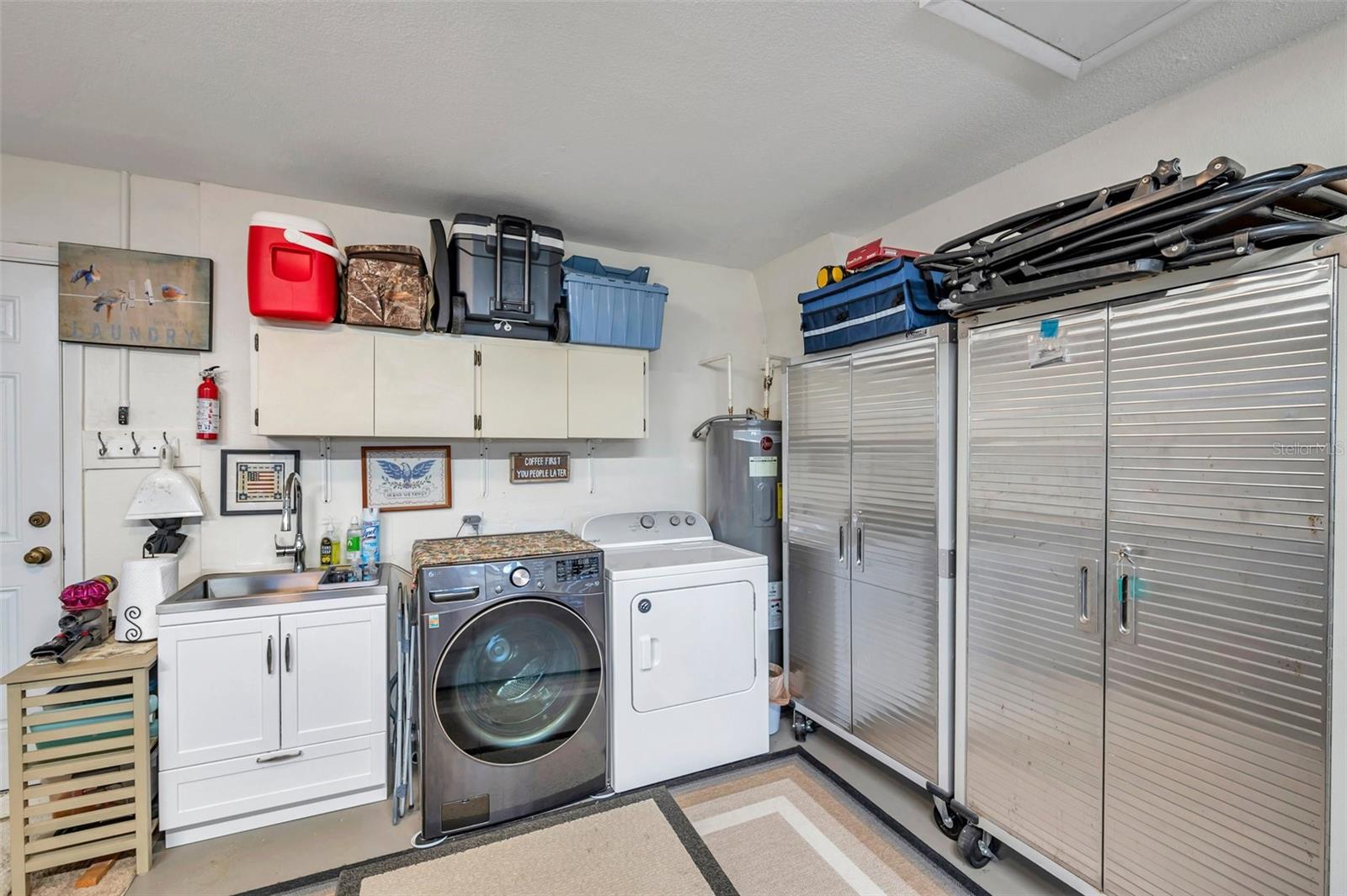 Laundry area in garage