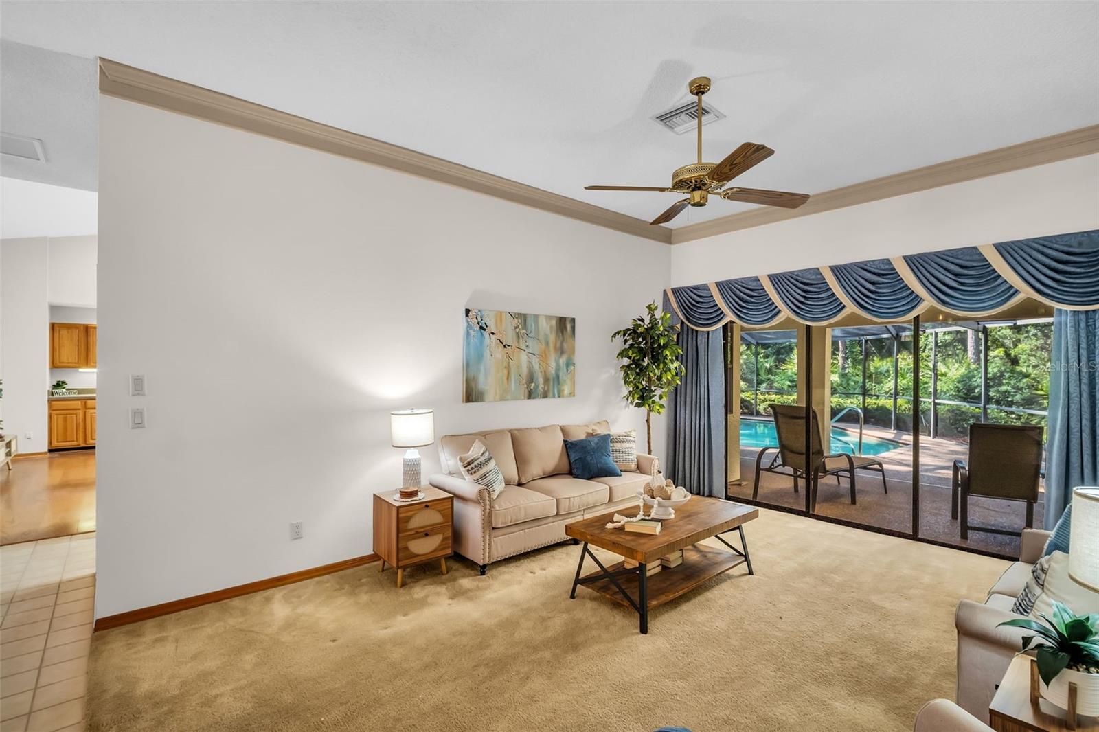 Living room / pool view