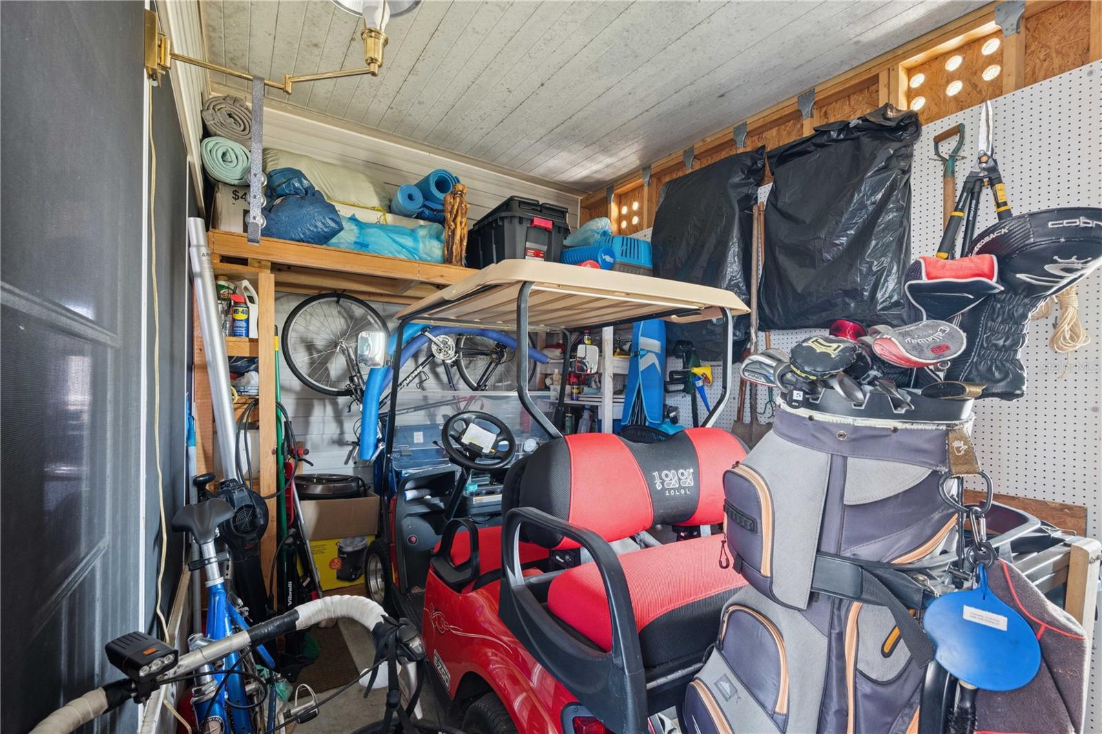 Attached golf cart garage.