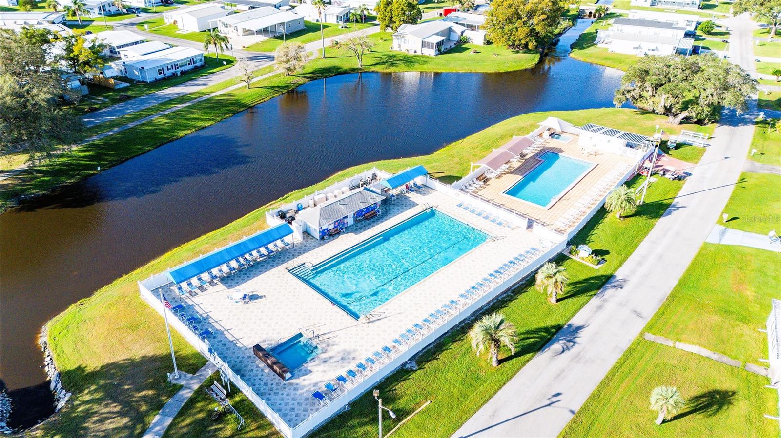 Community has two heated pools.