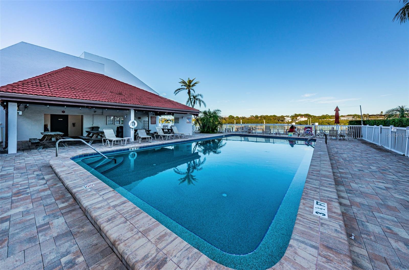 Heated pool.