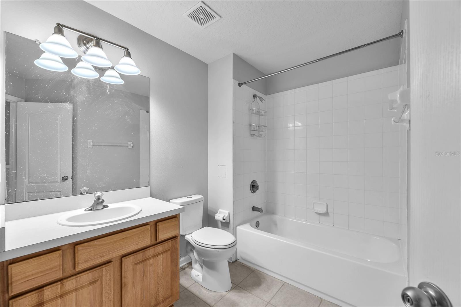 Bathroom #2 upstairs has a tub/shower combination.
