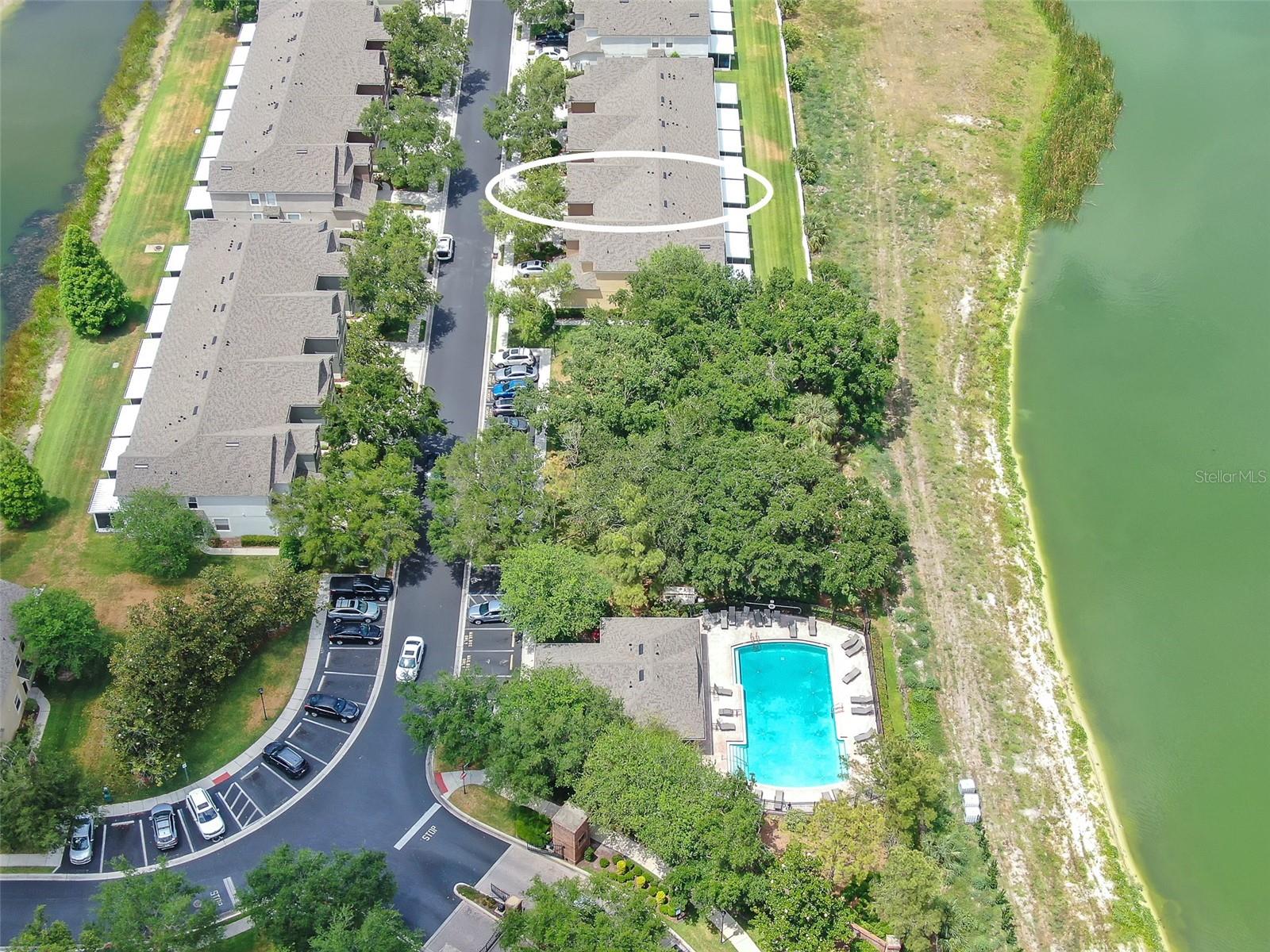 Townhome is located close to the community mailbox in Valhalla and one of two community pools just inside the front gate.
