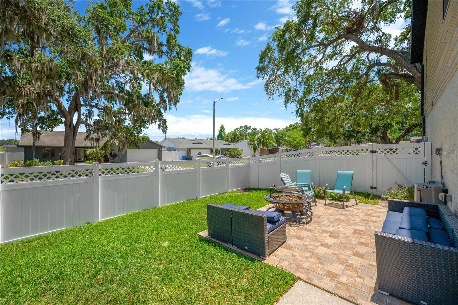 Enjoy an evening campfire on this 12' x 15' tiled patio.