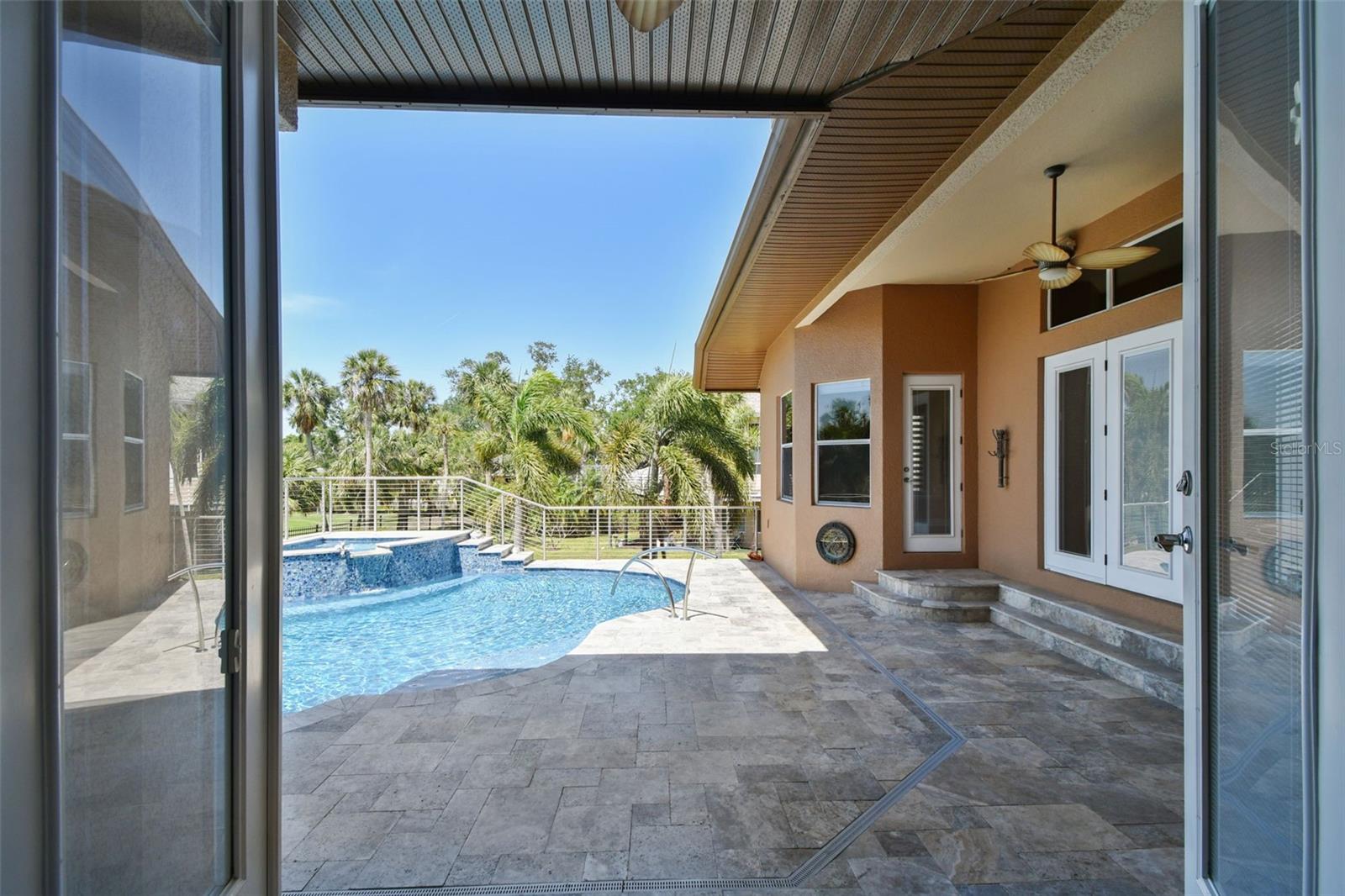 French doors from the family room.