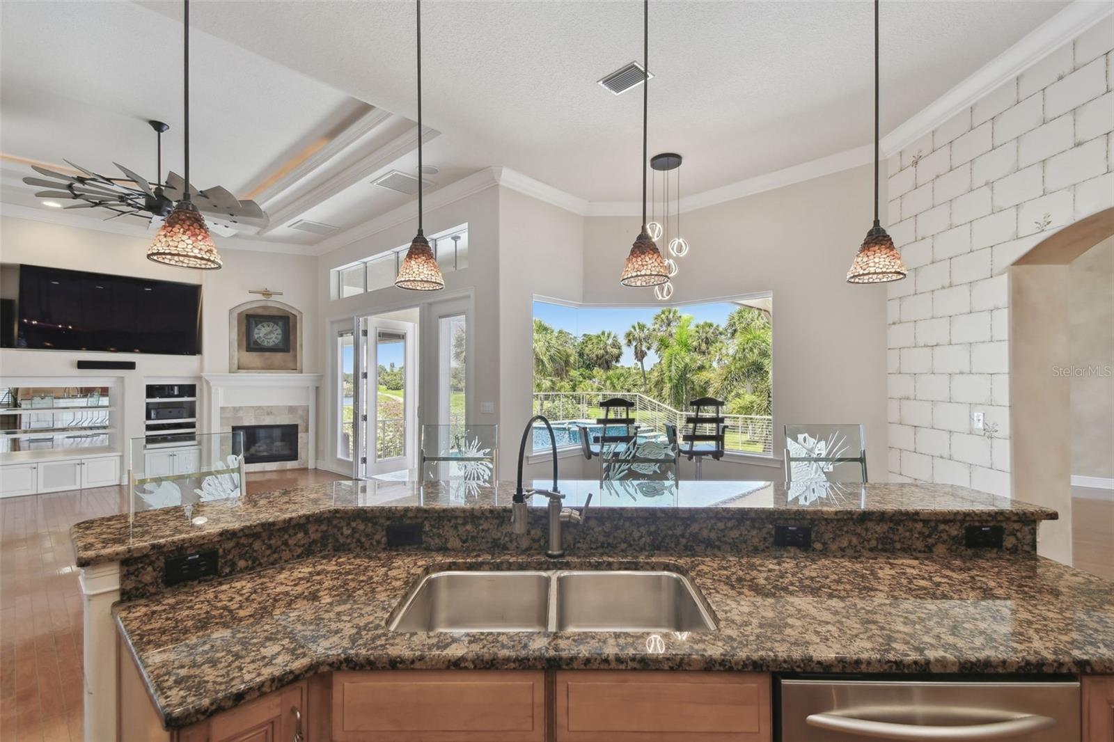 Sunlight fills this home.