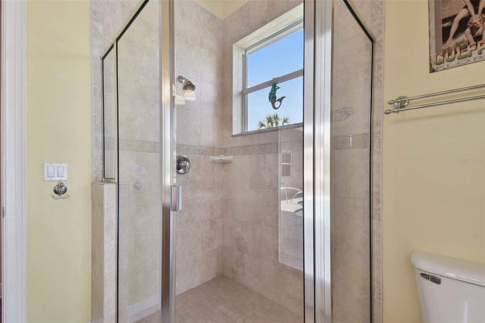 Pool Bath across the hall from Bedroom One.