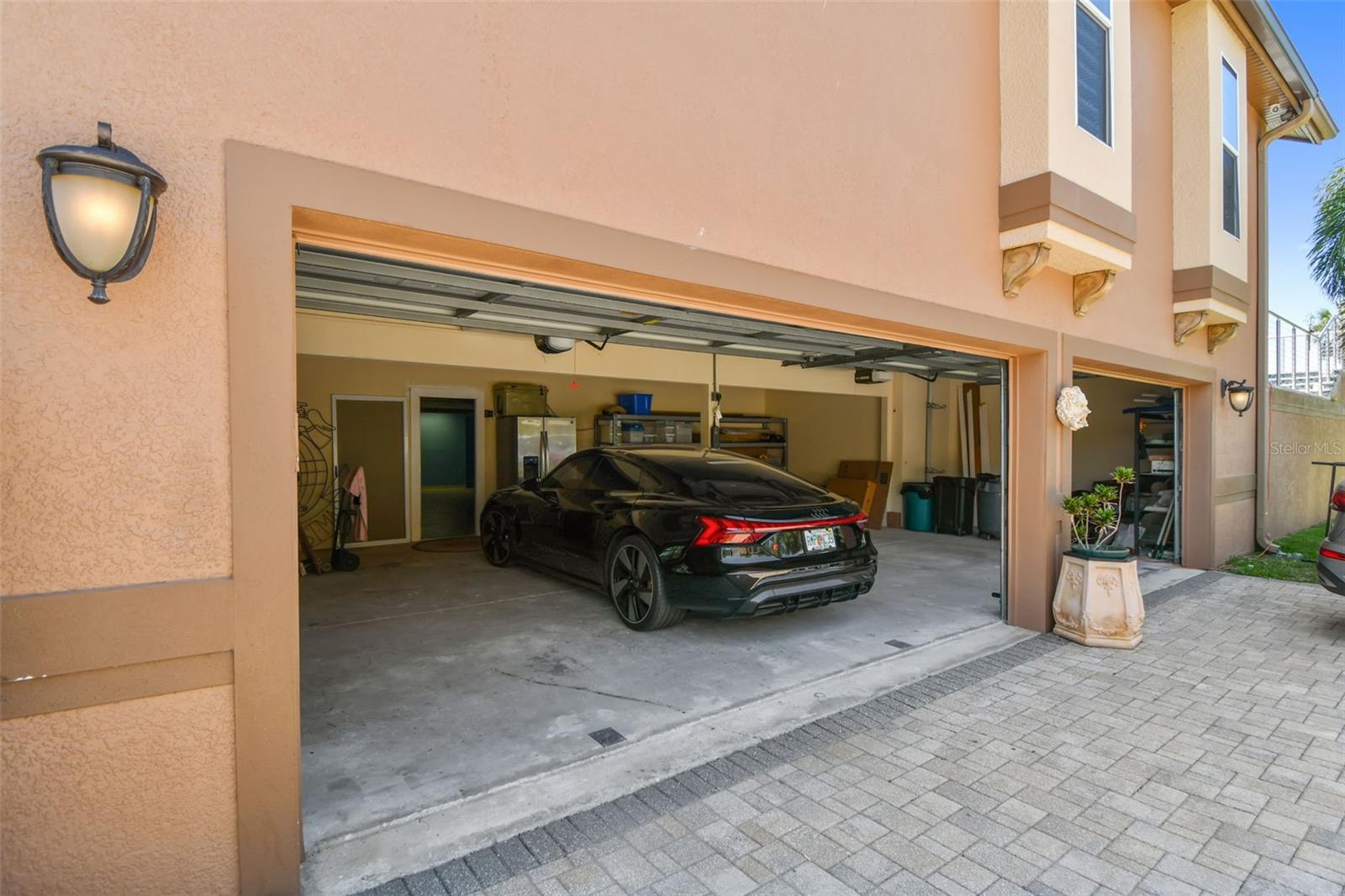 Oversized three car garage.