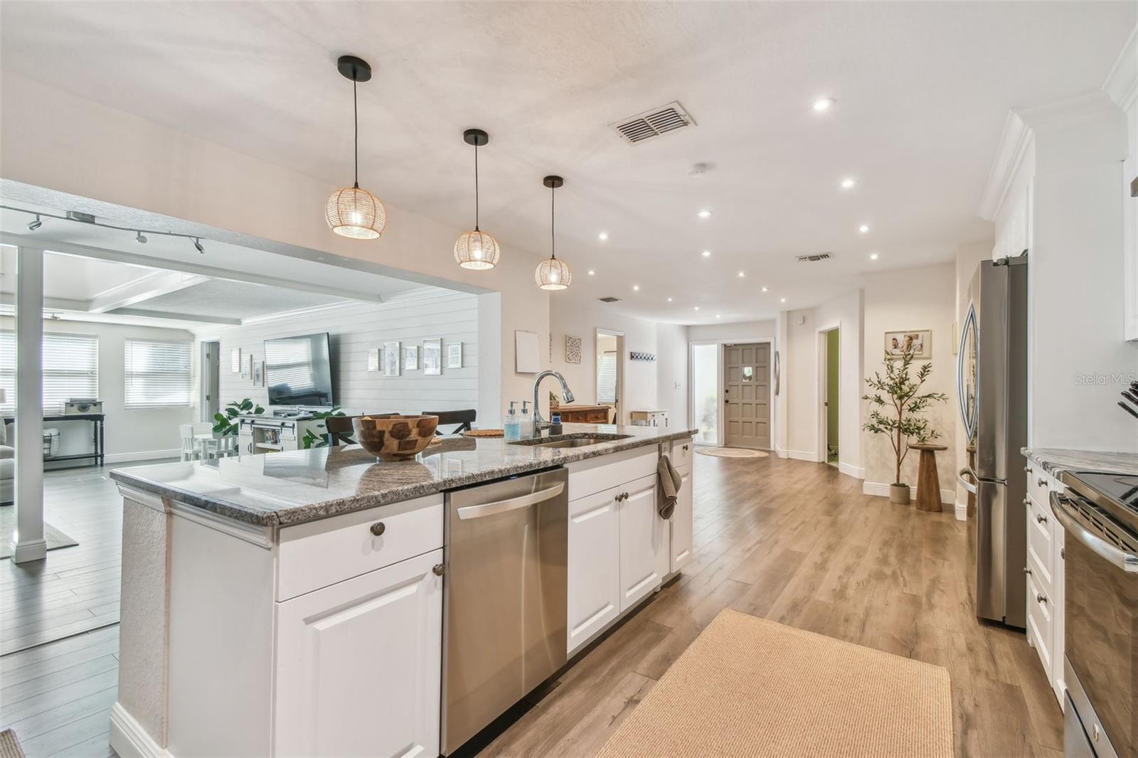 A galley kitchen gives the perfect space for all kitchen functions.