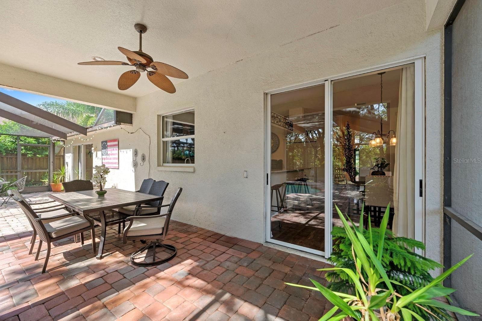 There's a large covered area for dining outdoors or a set up some couches for lounging and relaxing in your peaceful and private paradise.