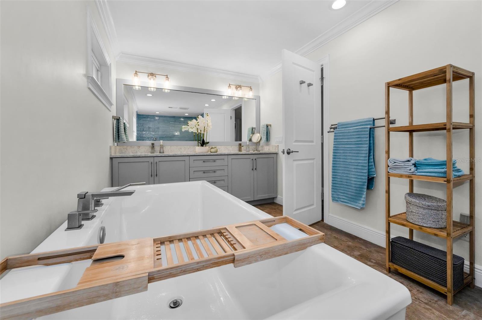 Large soaking tub