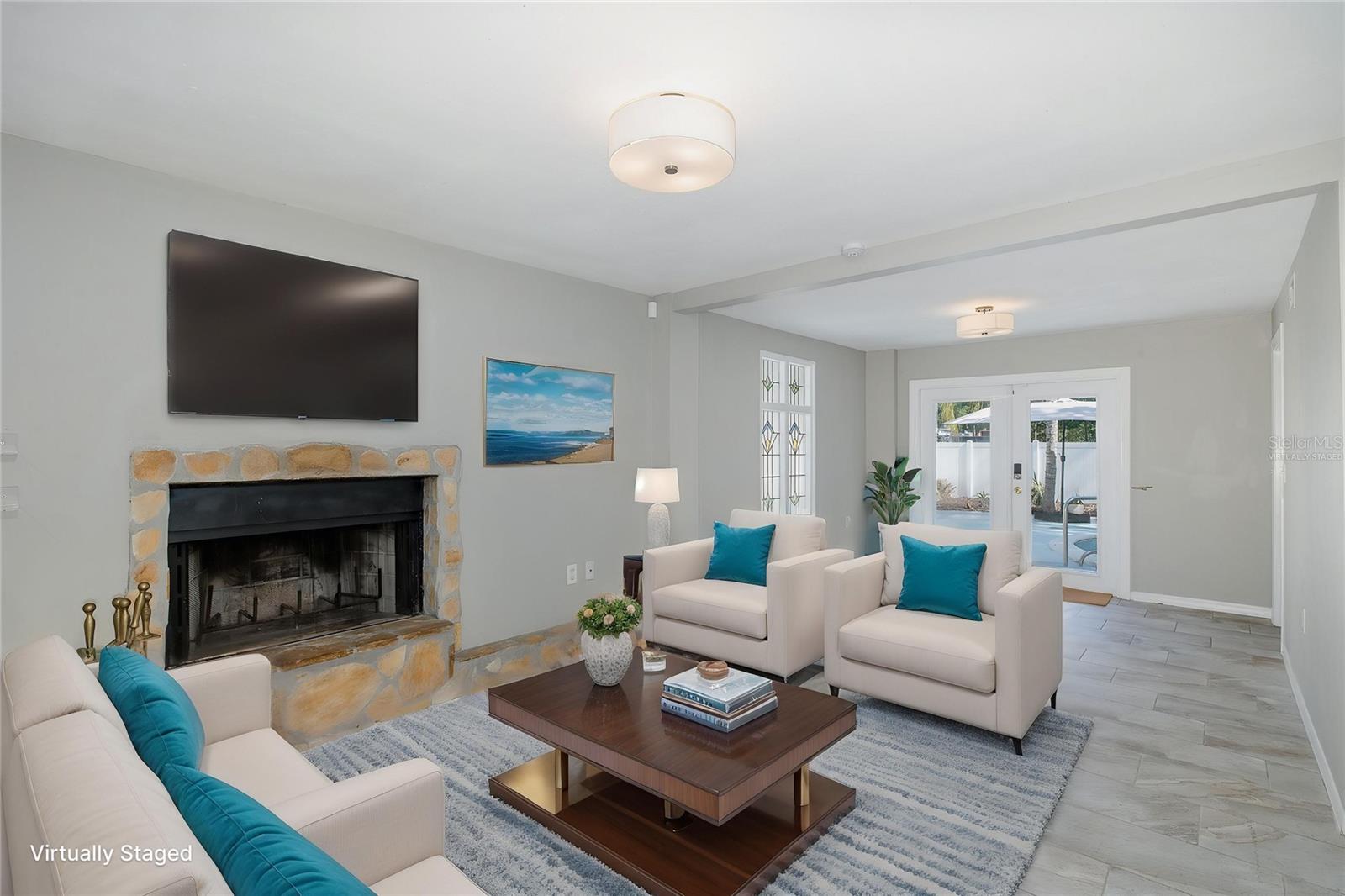 Virtually Staged Family Room