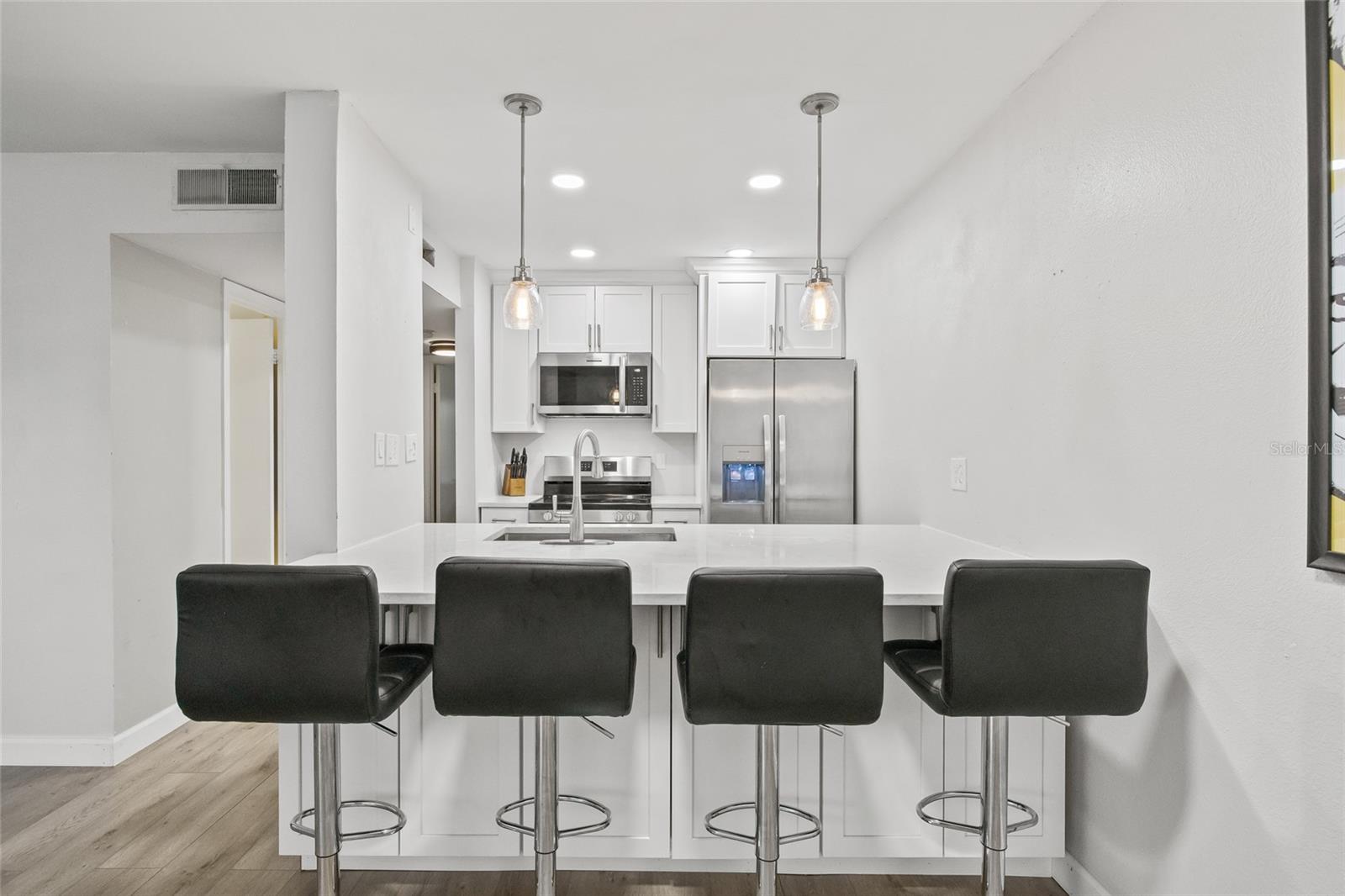 All new White Cabinets and Lighting