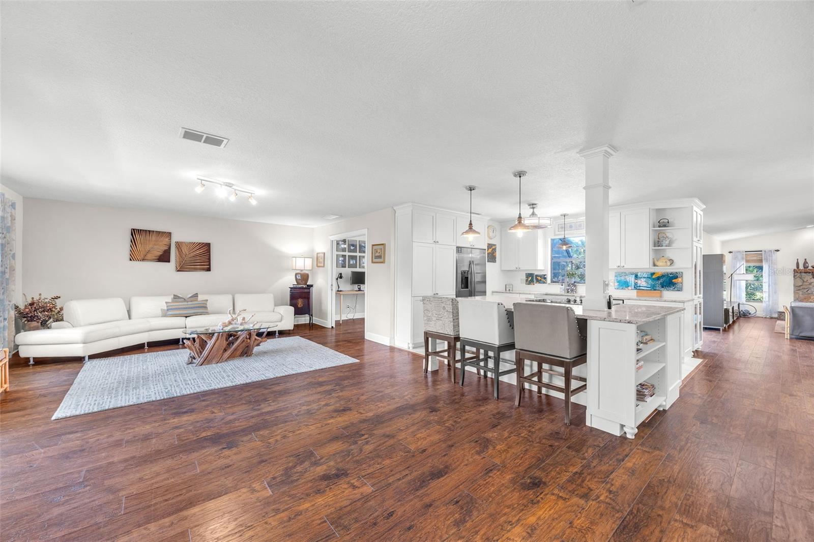 Open plan living room and kitchen