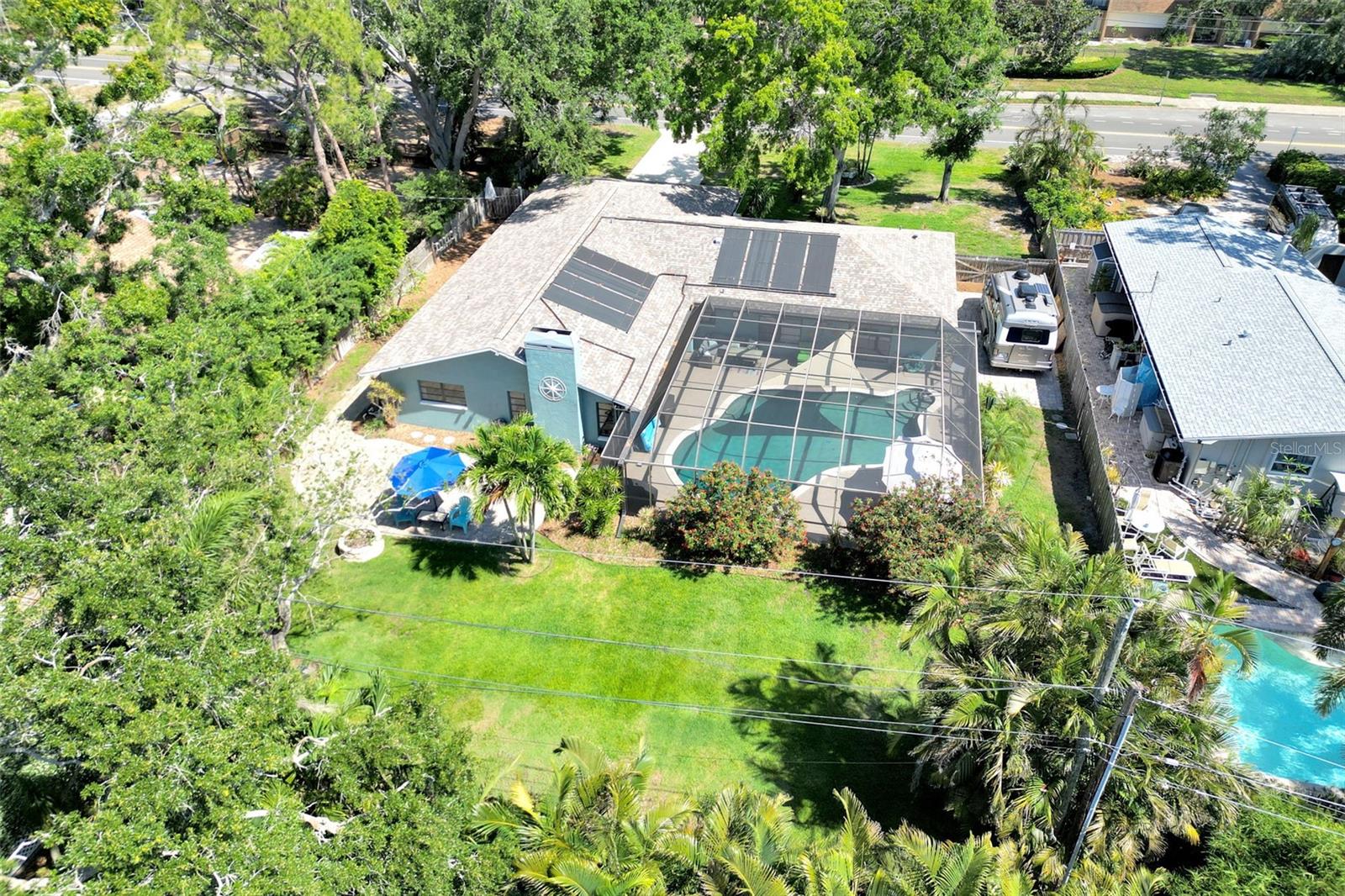 Arial view of home