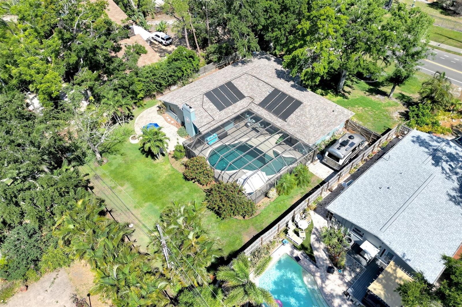 Arial view of property
