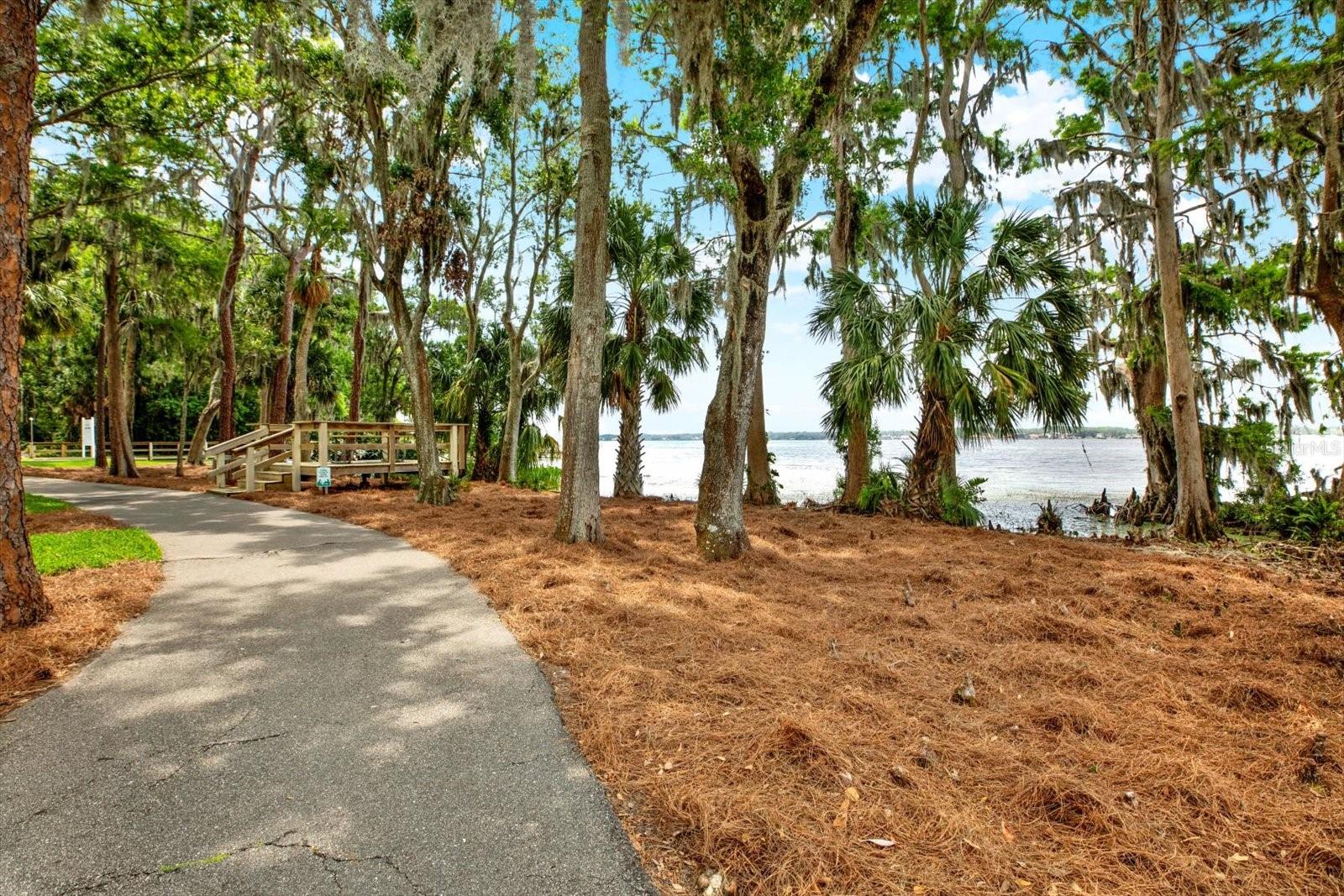 Beautiful waterfront views and walking trails in Lansbrook.  Tree lined walking trail around the subdivisions of the Lansbrook community.