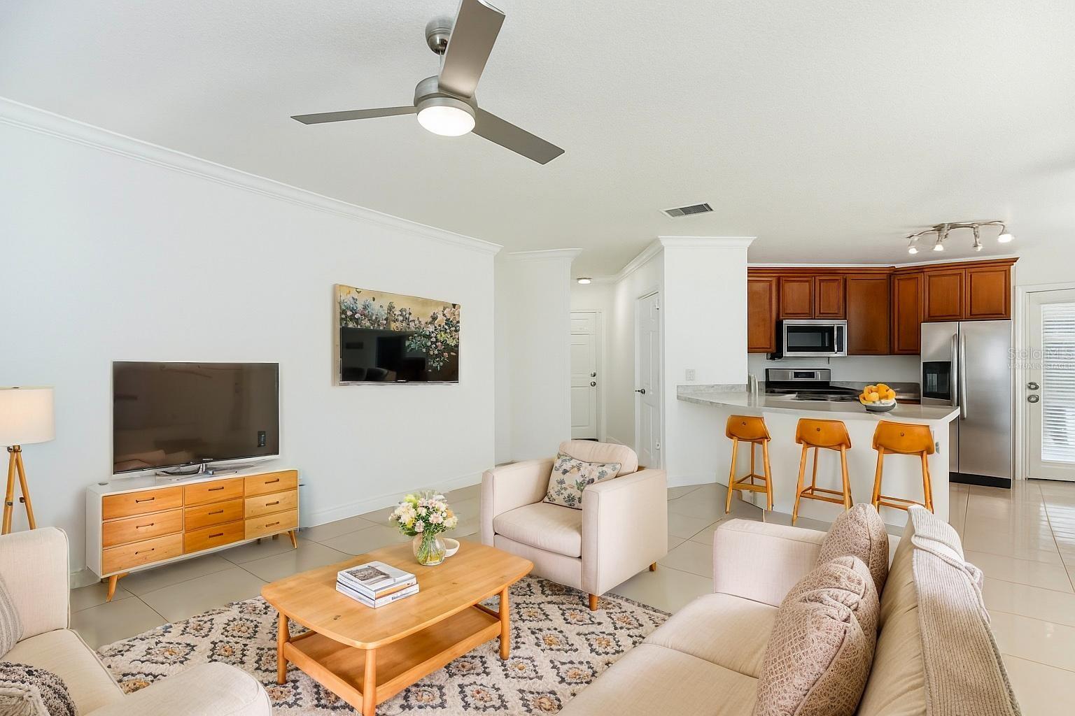 Virtually staged living room
