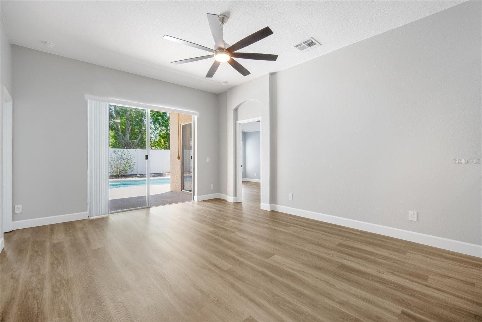 Family Room with access to the back yard