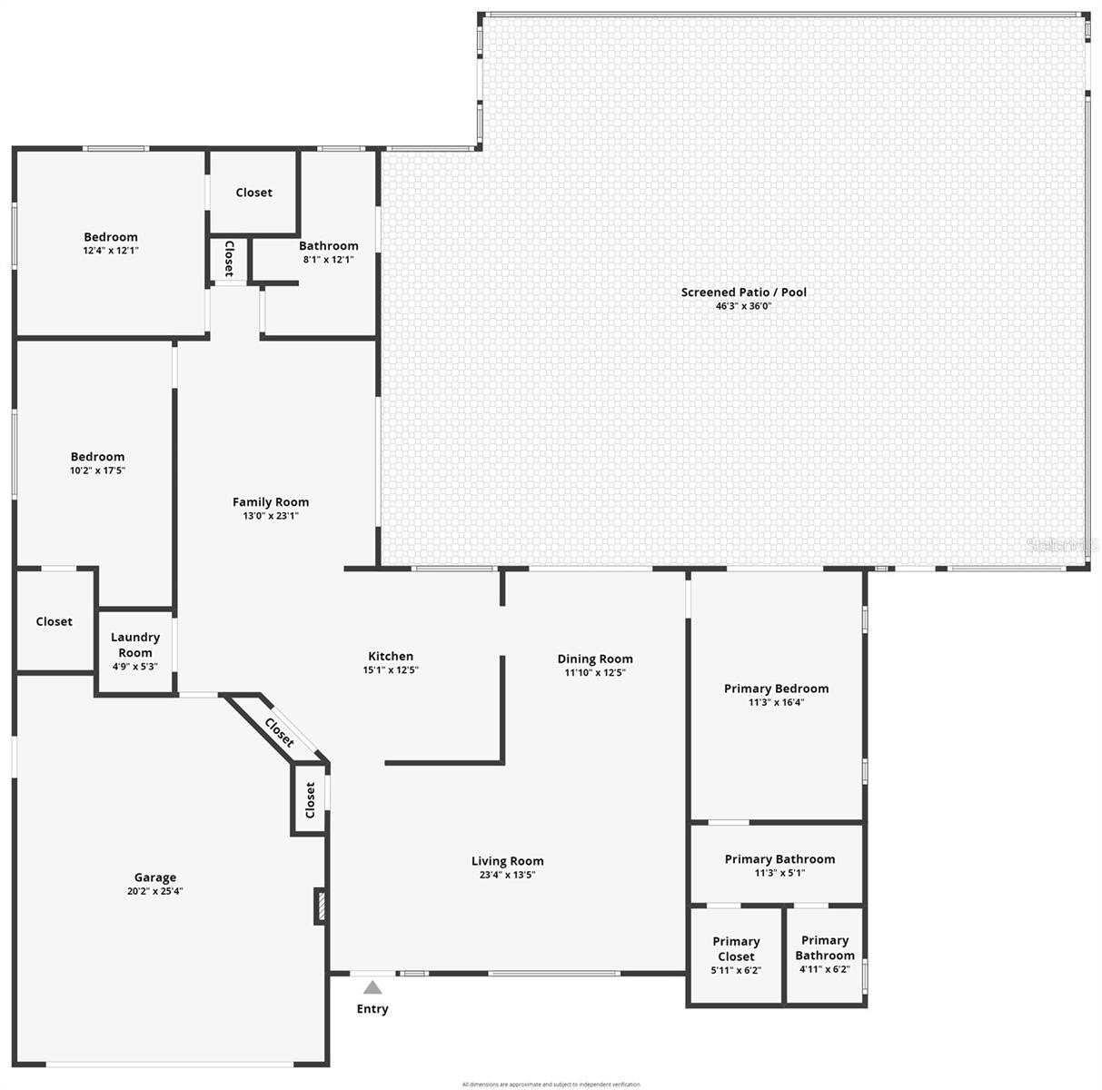 Room sizes, floor plan.