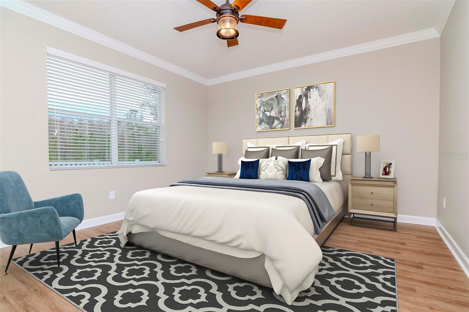 Primary bedroom - virtually staged