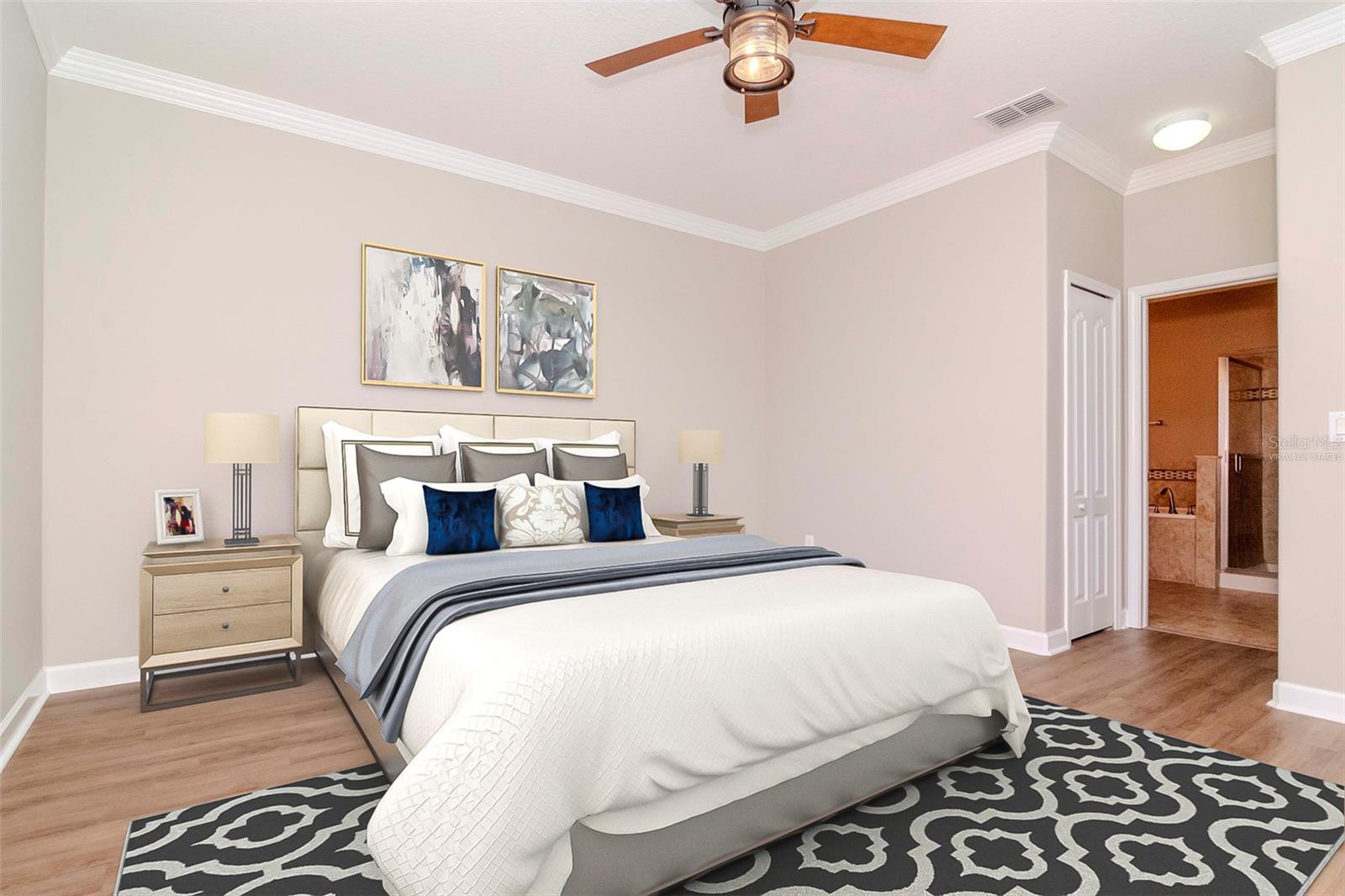 Primary bedroom - virtually staged