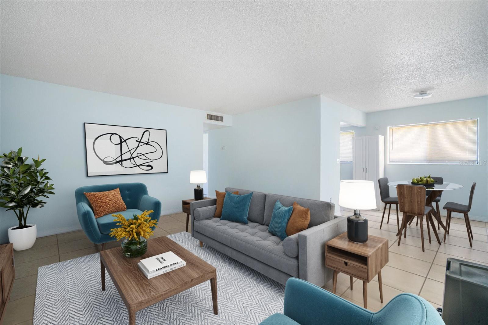 Staged Living and Dining Room