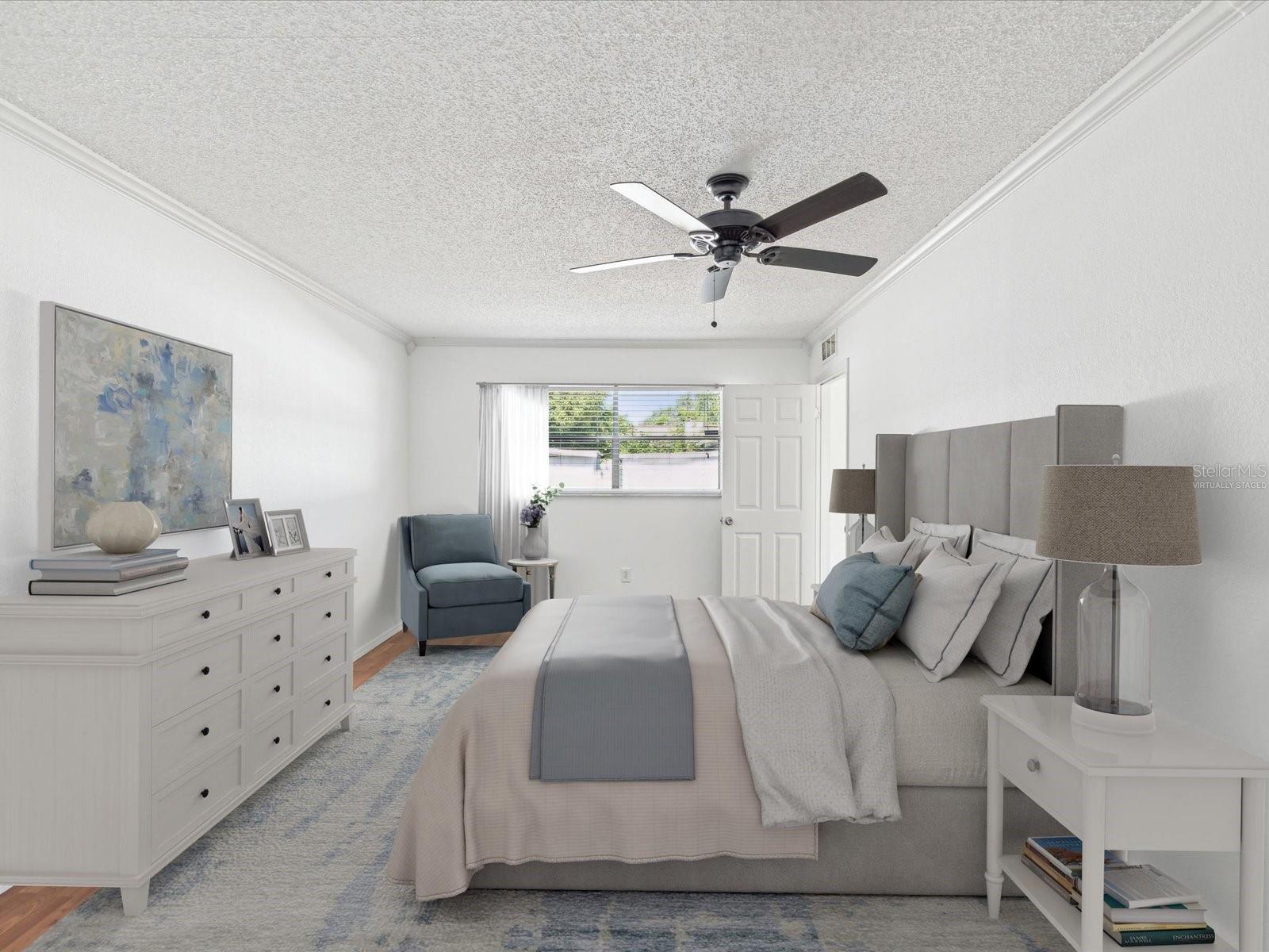 Primary Bedroom, Virtually staged