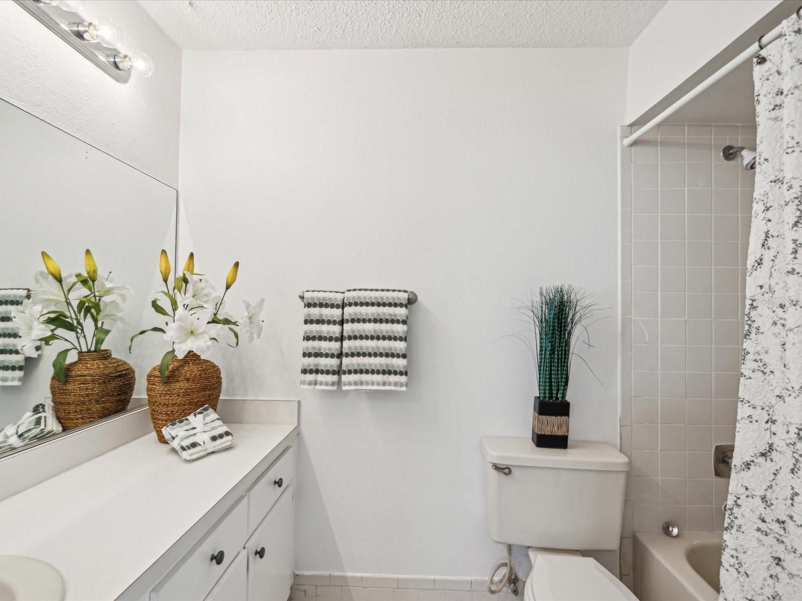 Guest bath with tub