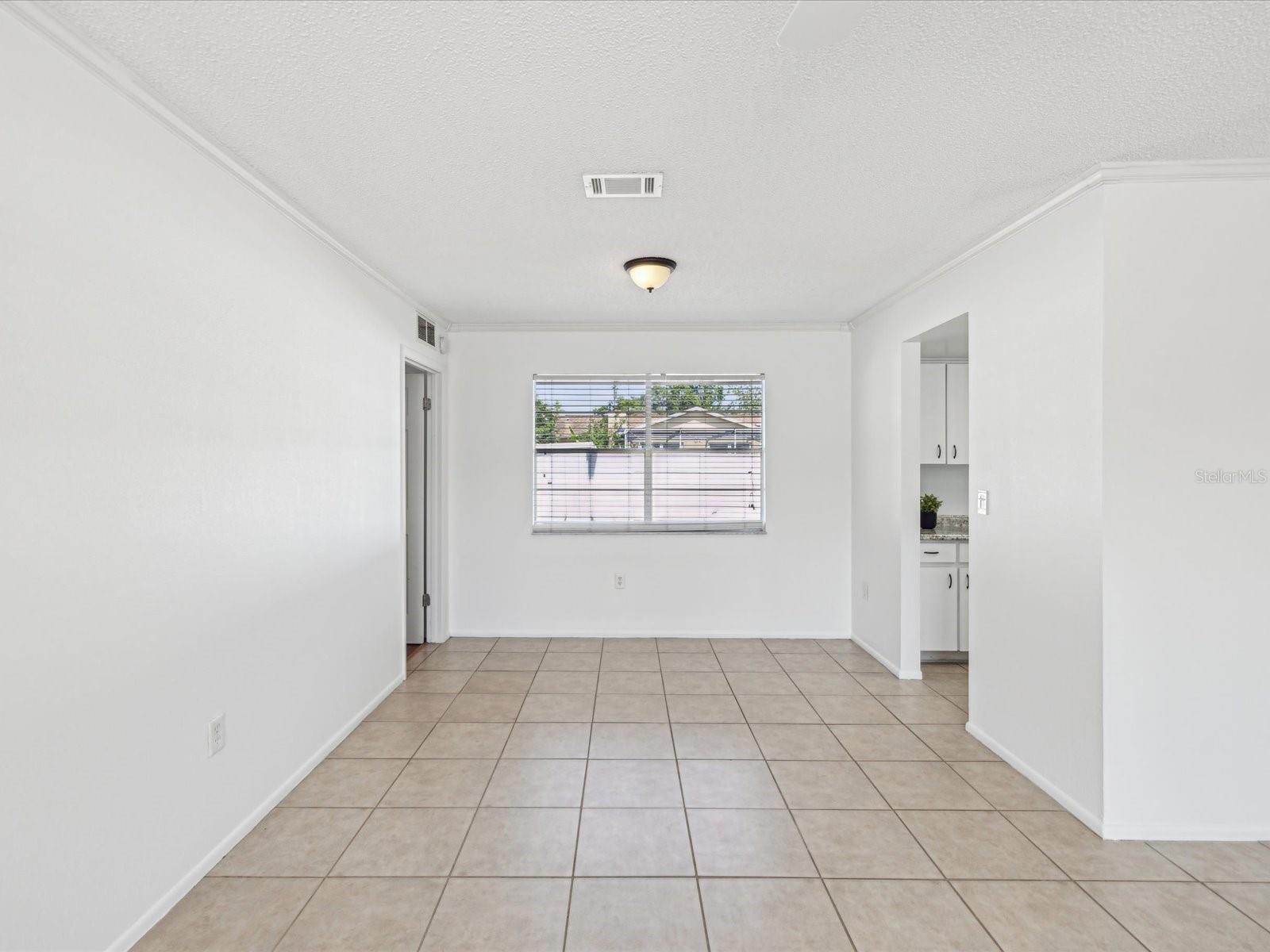 Dining area not staged