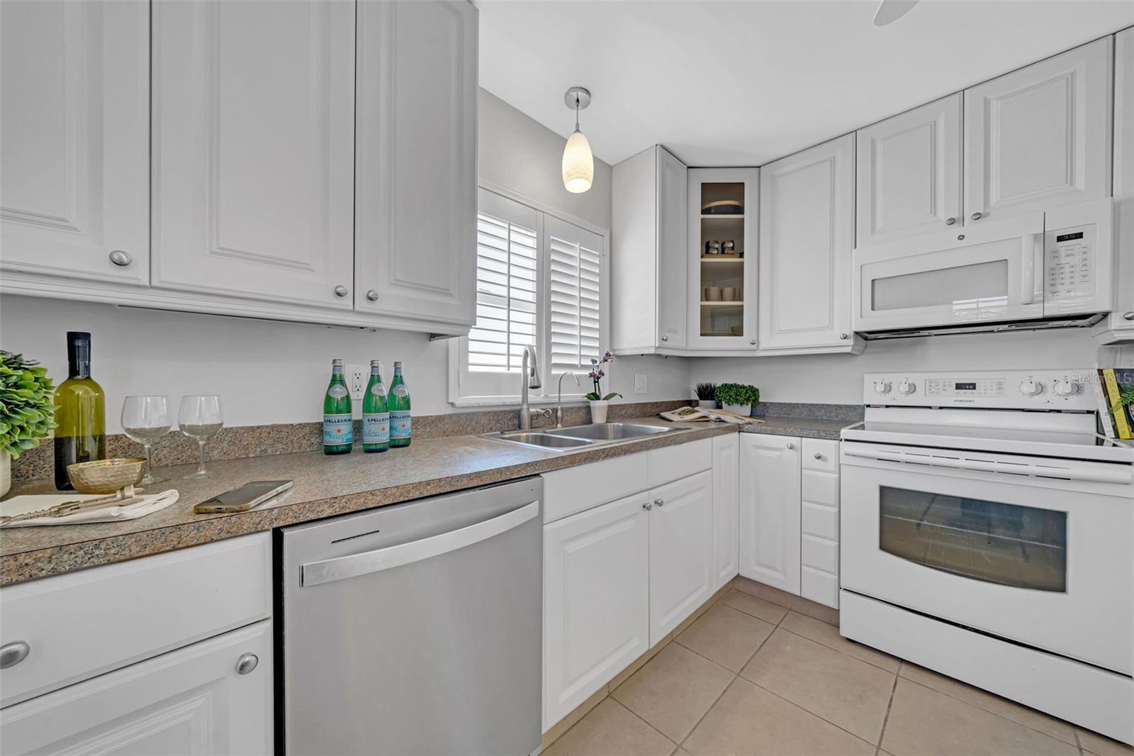 Lots of work space in this bright kitchen