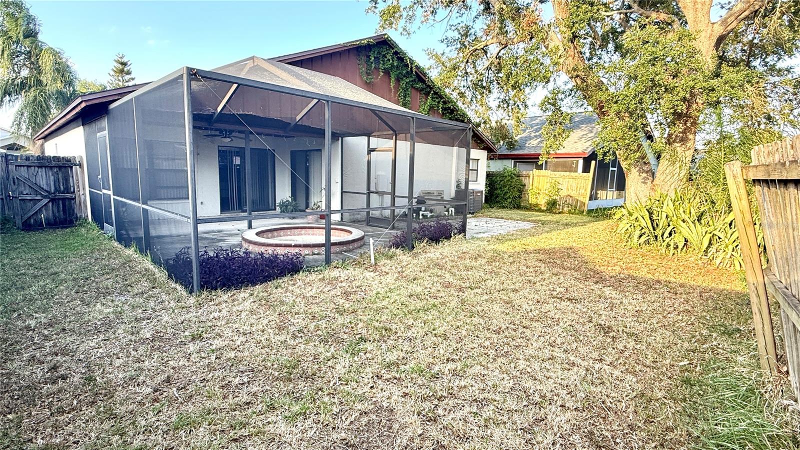 Yard facing rear of home