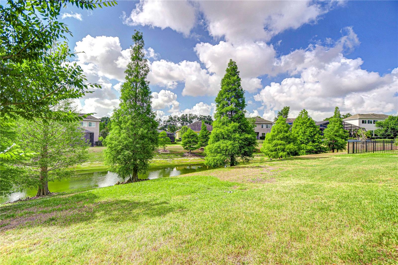 Tranquil backyard has pond views and stunning landscaping!