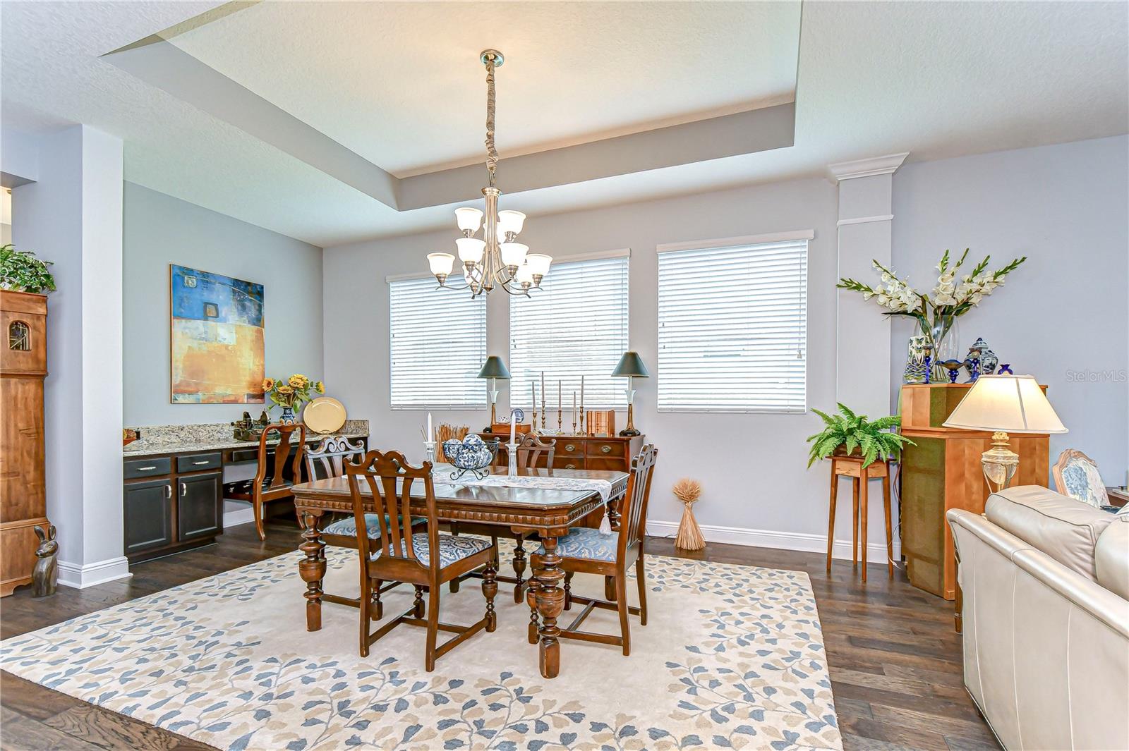 Dining room even features built-ins and tons of natural lighting!