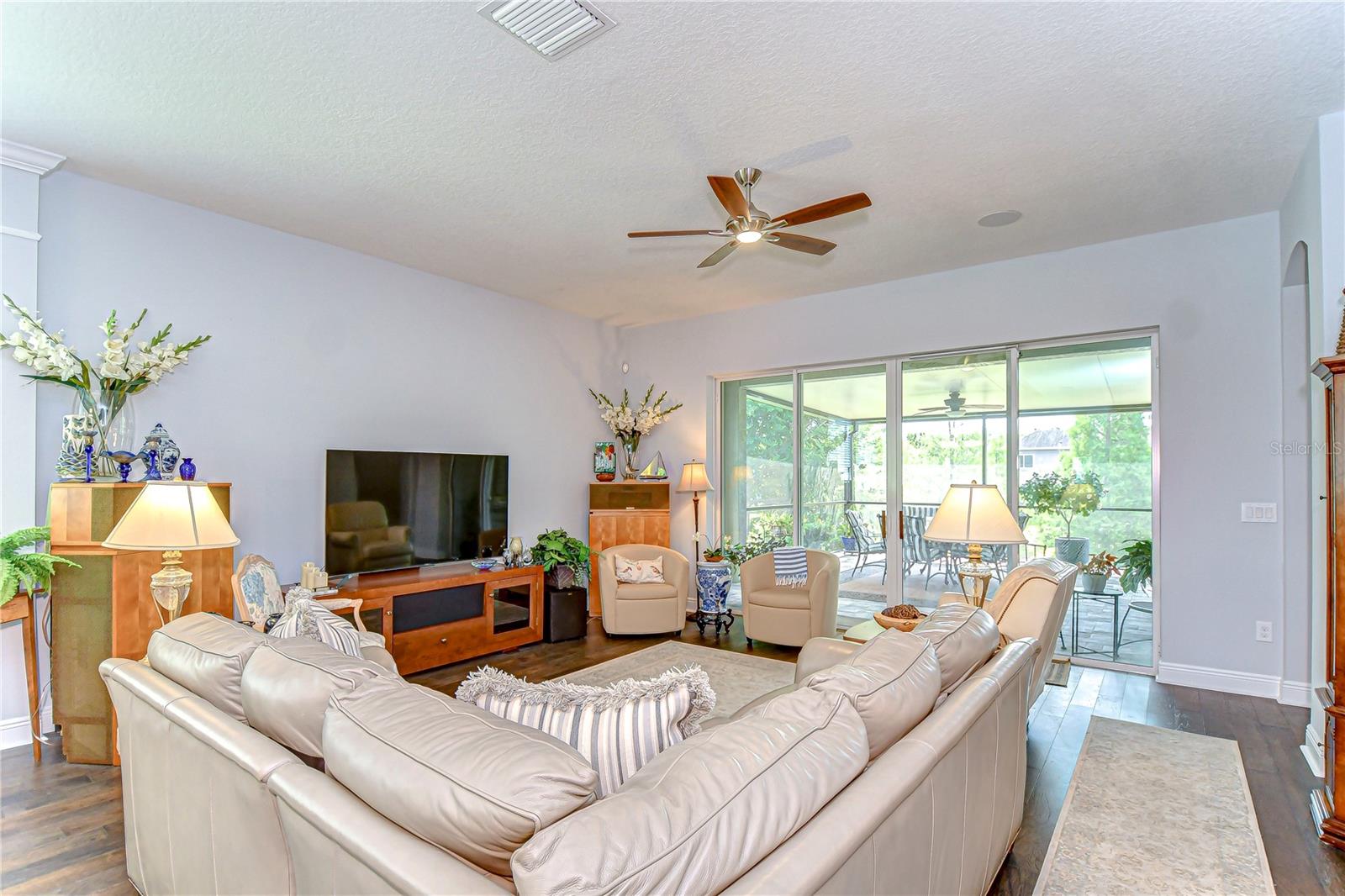 Relax in the family room and take in the peaceful views out back!
